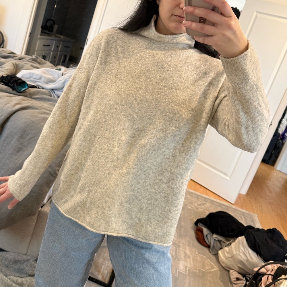 French Connection cream/taupe Turtleneck Sweater